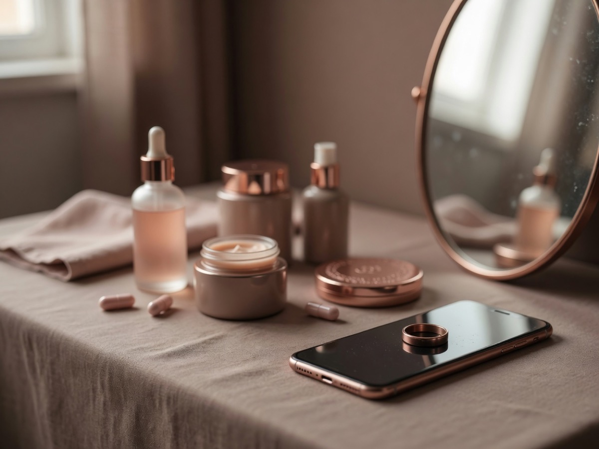 Skincare and glow-up lifestyle still life